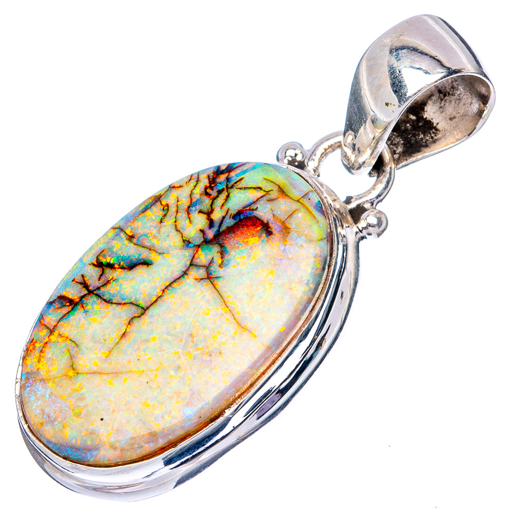 Rare Sterling Opal Pendant 1 3/8" (925 Sterling Silver) P42920