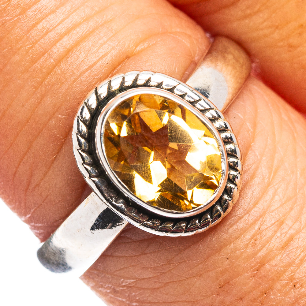 Citrine Ring Size 8.5 (.925 Sterling Silver)