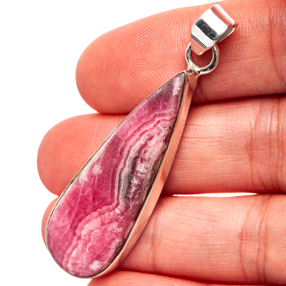 Premium Rhodochrosite Pendant 2 1/8" (.925 Sterling Silver)