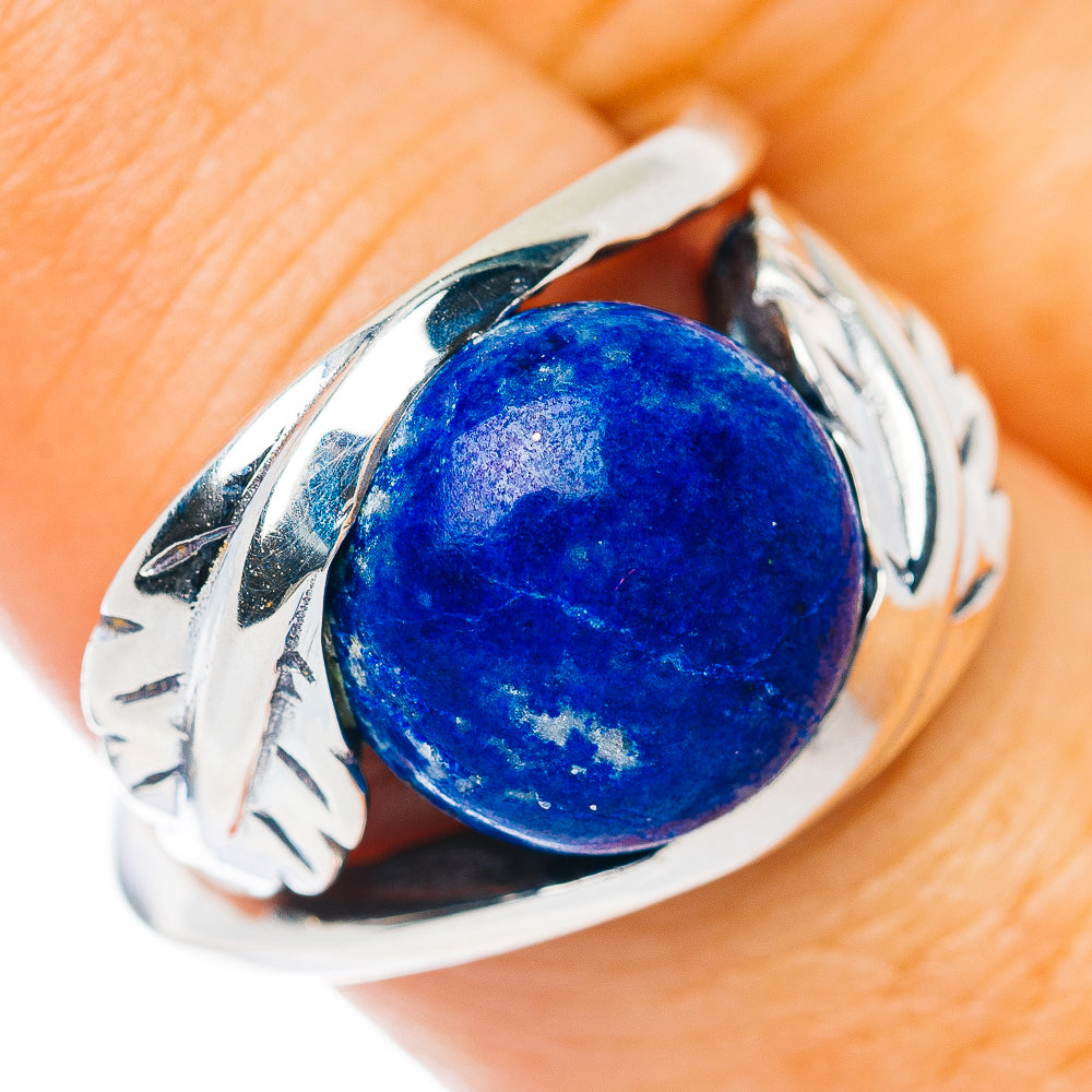 Premium Lapis Lazuli Leaf Ring Size 8 (.925 Sterling Silver)
