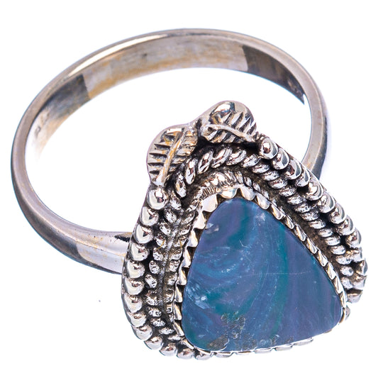 Sterling silver ring with blue opal doublet teardrop center, ornate rope bezel