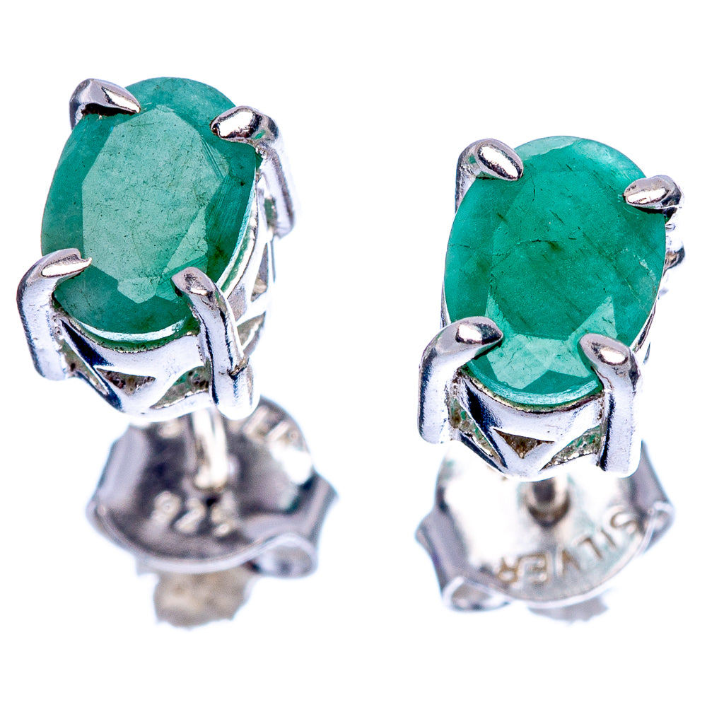 Green Sillimanite Dainty Earrings 1/4" (925 Sterling Silver) E2043
