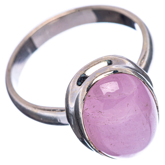 Kunzite ring size 8 with purple oval kunzite set in .925 sterling silver band