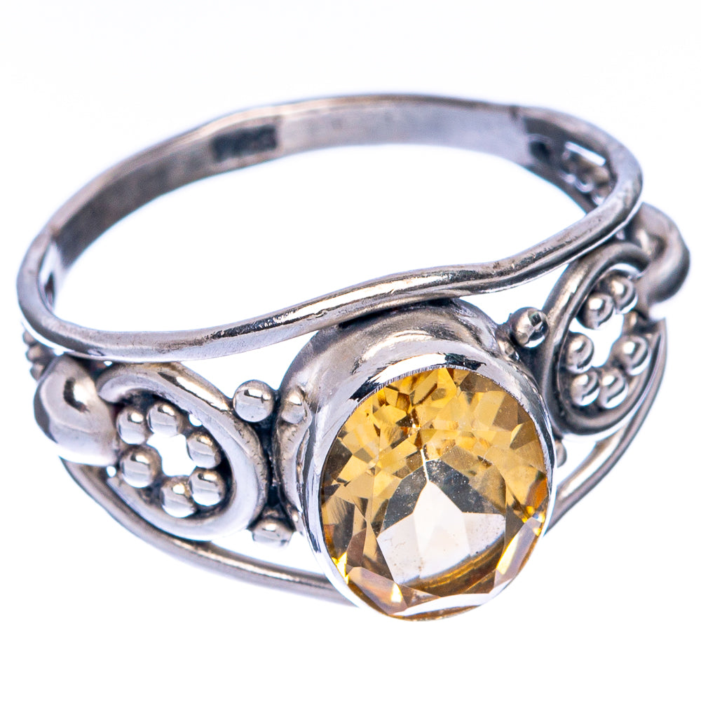 Faceted Citrine Dainty Ring Size 6.5 (925 Sterling Silver) R145033