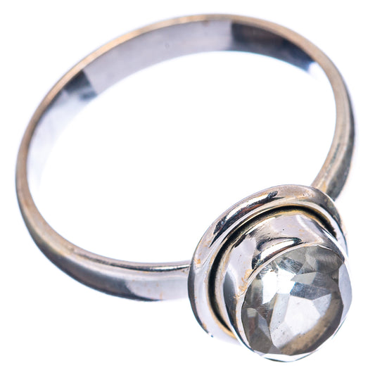 Oval faceted gemstone silver ring with polished band and bezel setting