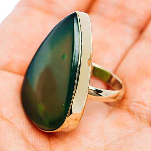 Nephrite Jade Ring Size 6.75 (German Silver)