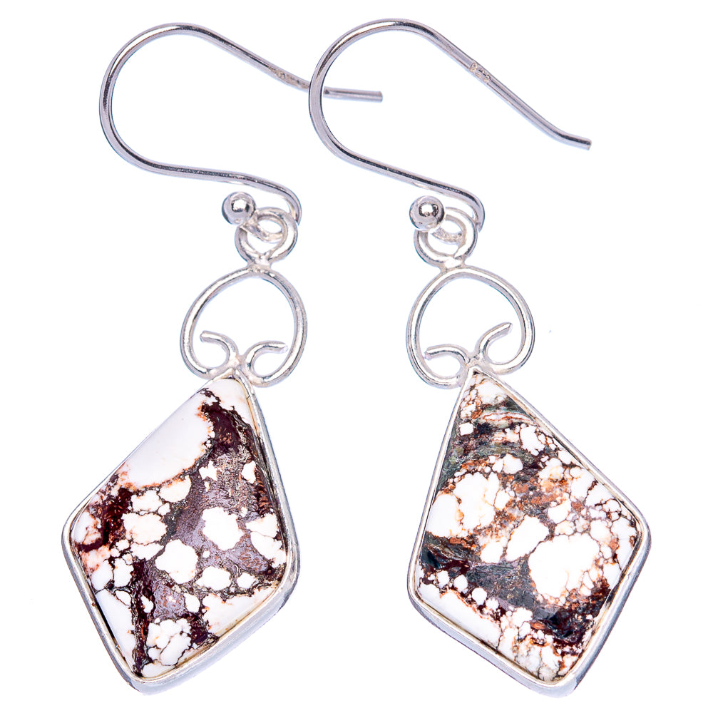 Wild Horse Jasper Earrings 1 5/8" (925 Sterling Silver) E1246