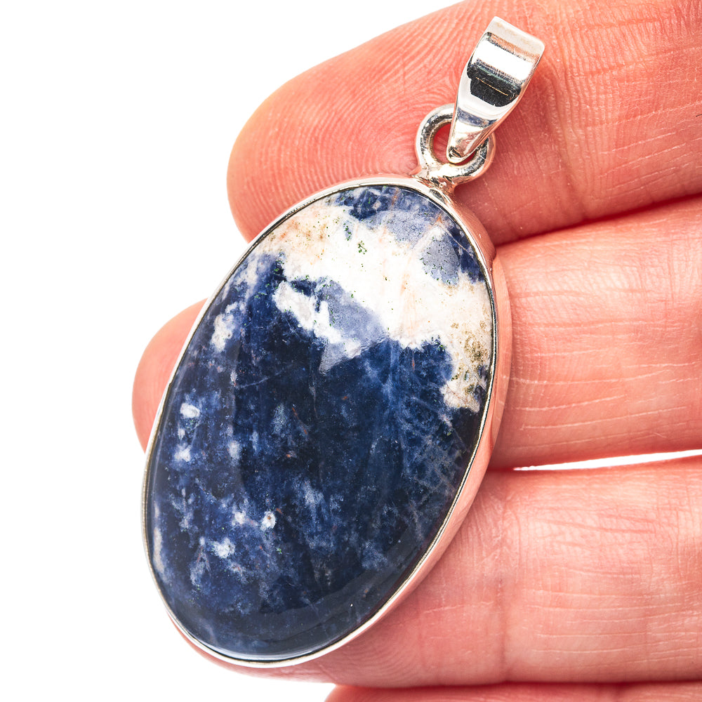 Sodalite Pendant 1 3/4" (.925 Sterling Silver)