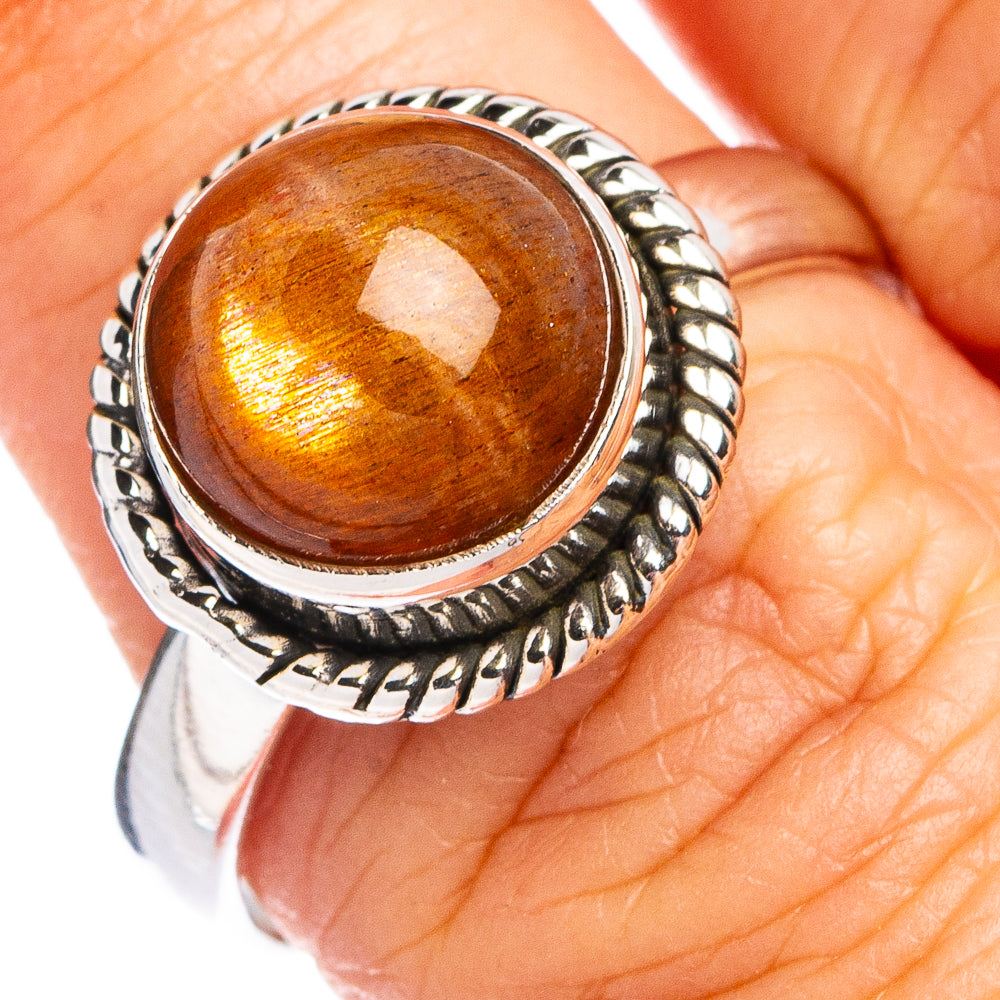 Sunstone Ring Size 8 (.925 Sterling Silver)