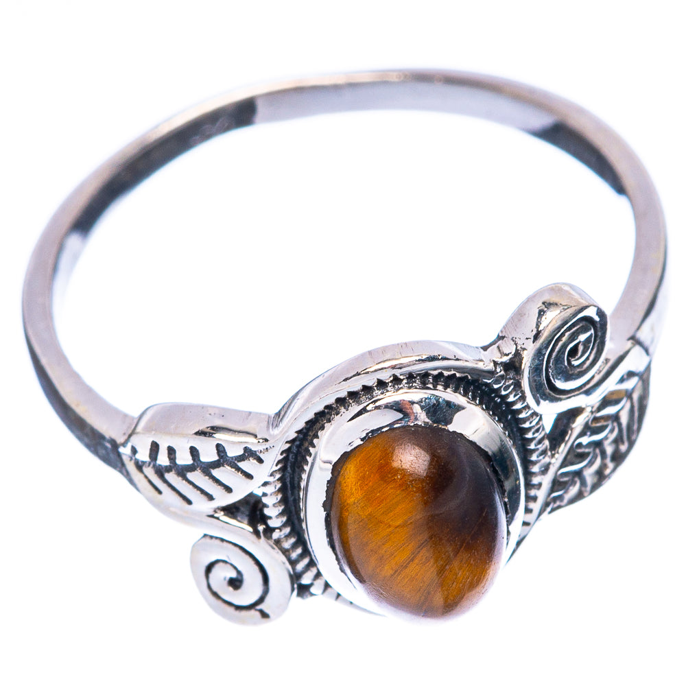 Tiger Eye Leaf 925 Sterling Silver Ring Size 6.5 (925 Sterling Silver) R5328