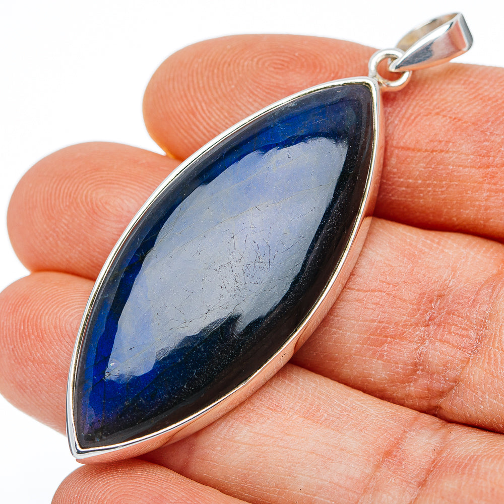 Premium Labradorite Pendant 2 1/4" (.925 Sterling Silver)
