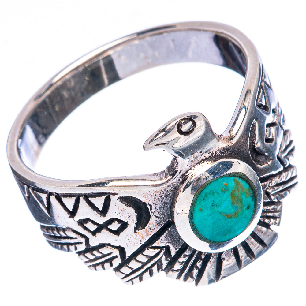 Rare Arizona Turquoise Eagle Ring Size 7.5 (925 Sterling Silver) R3394