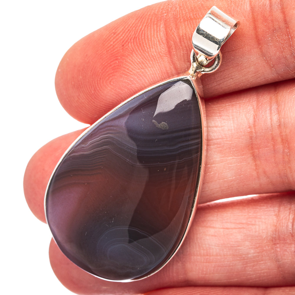 Botswana Agate Pendant 1 7/8" (.925 Sterling Silver)