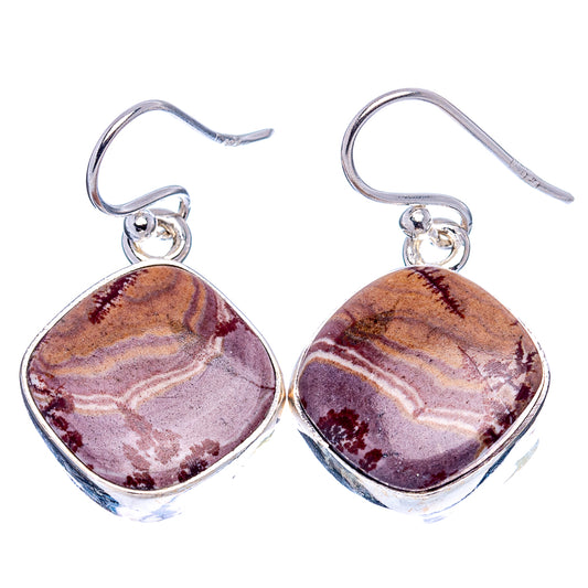 Sonora Dendritic Jasper Earrings 1 1/8" (.925 Sterling Silver)