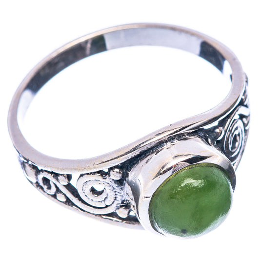 Nephrite 925 Sterling Silver Ring Size 7.75 (925 Sterling Silver) R5364