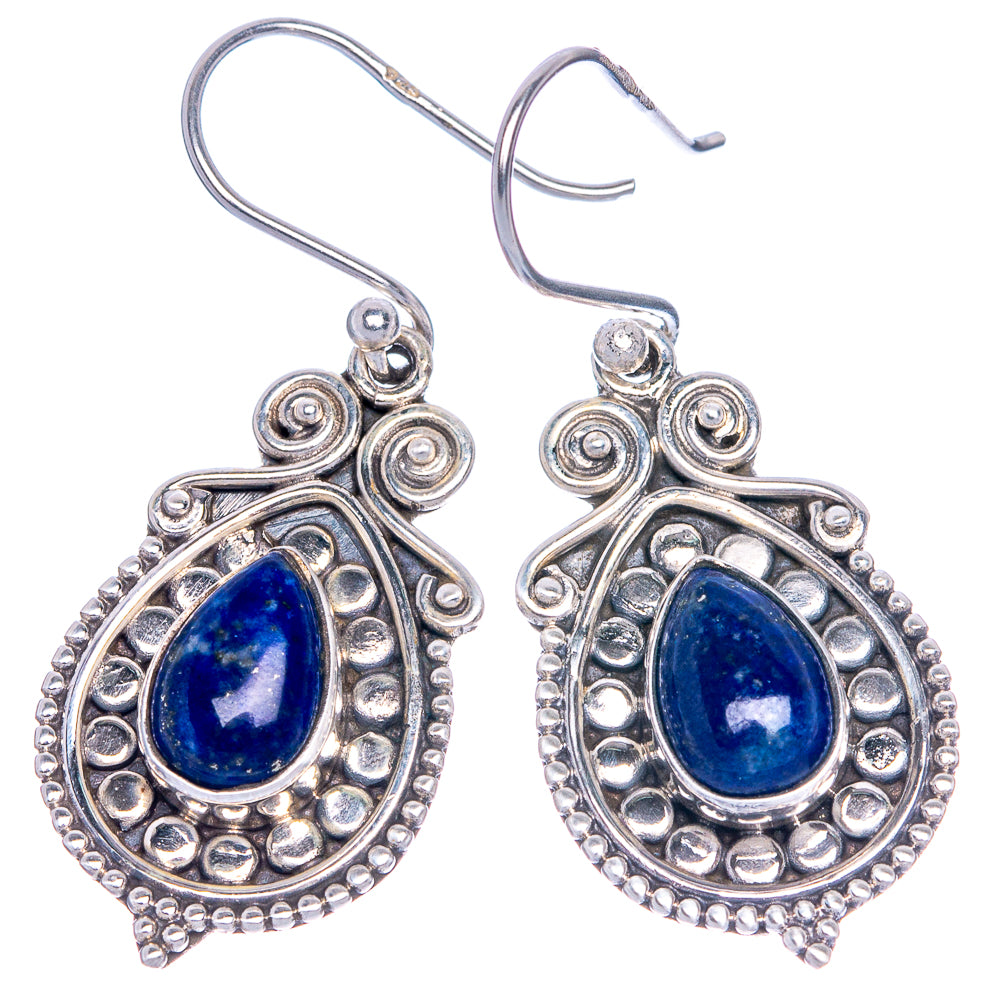 Lapis Lazuli Earrings 1 1/2" (925 Sterling Silver) E1038