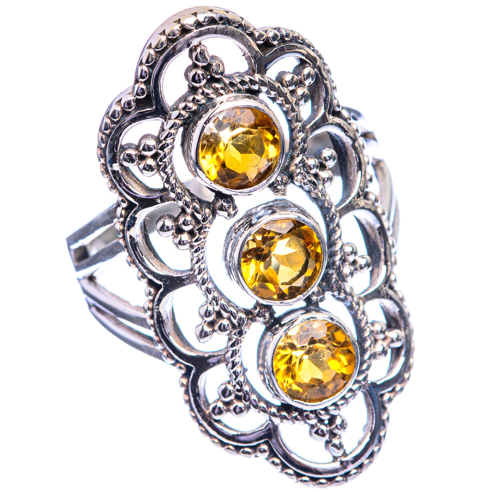 Faceted Citrine Ring Size 7.75 (925 Sterling Silver) R143121