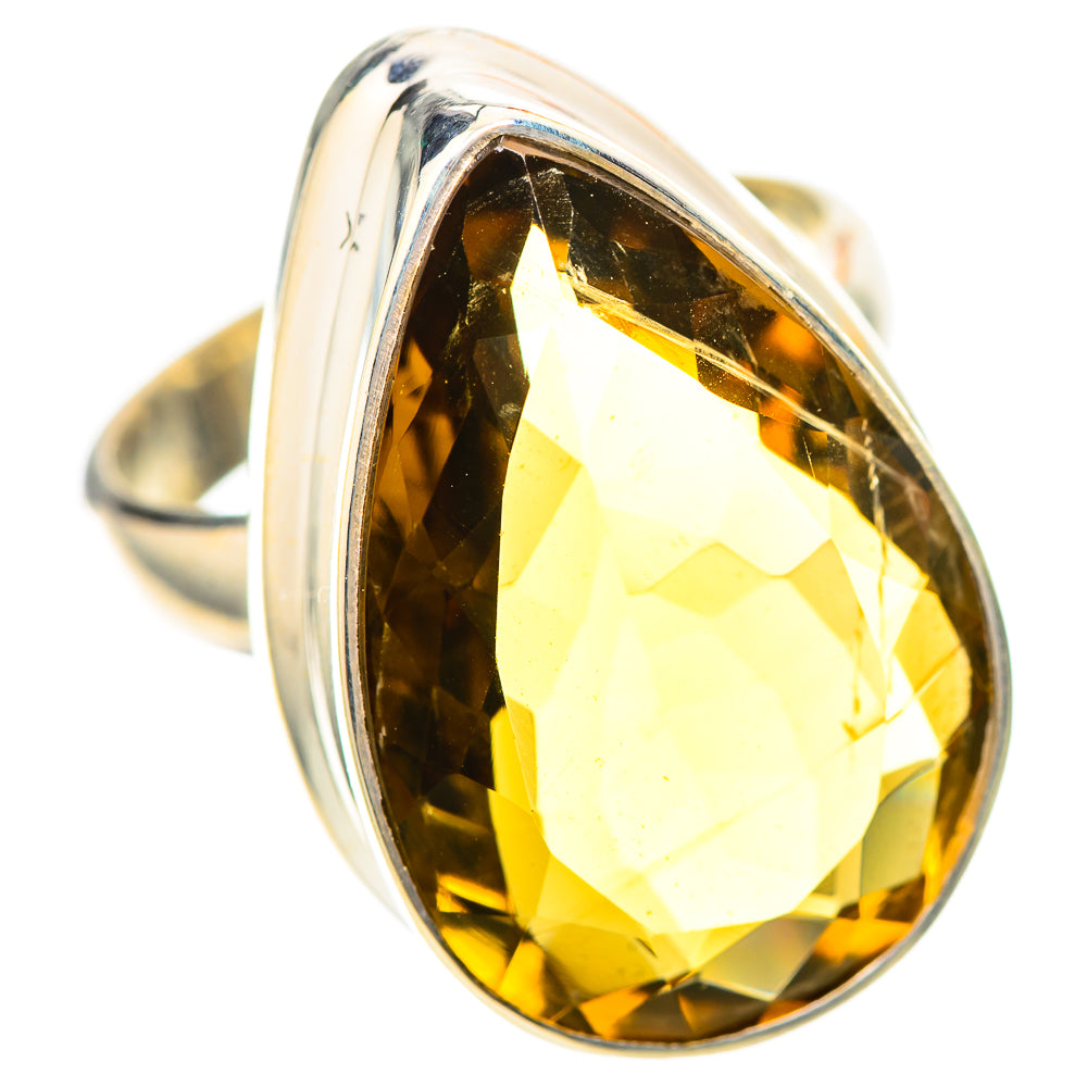 Large Faceted Citrine Ring Size 7.25 (925 Sterling Silver) RING139864