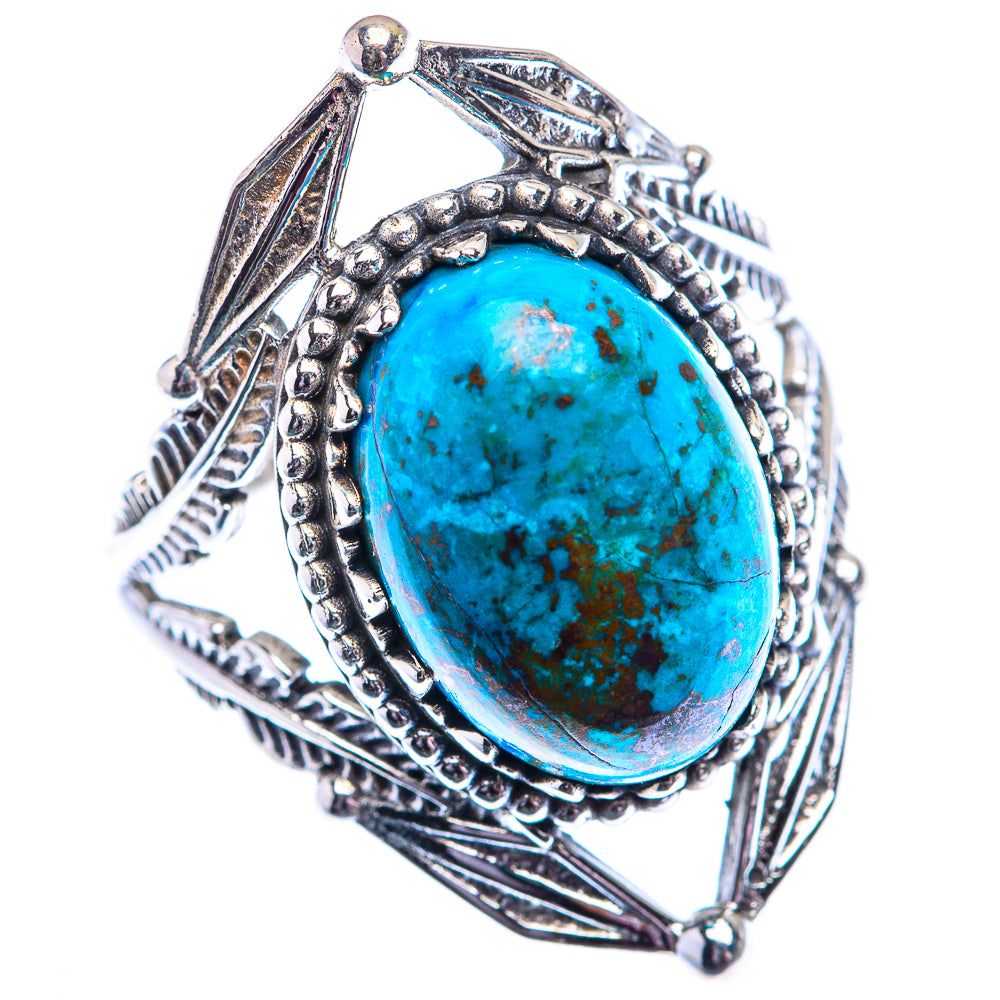 Sterling silver ring with oval turquoise stone and intricate openwork design