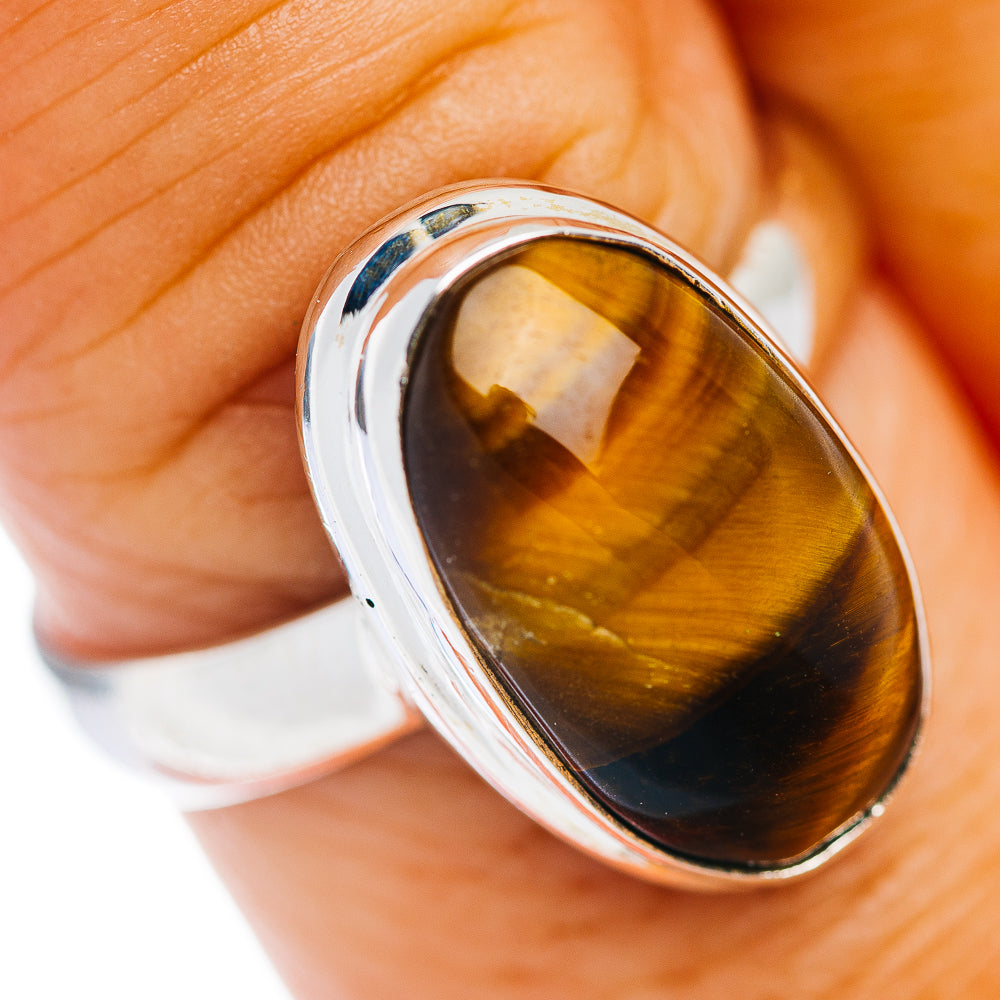 Tiger's Eye Ring Size 8.75 (.925 Sterling Silver)