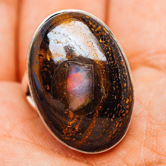 Premium Boulder Opal Ring Size 7.5 (.925 Sterling Silver)