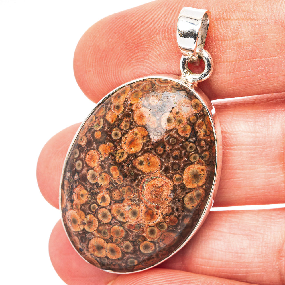 Poppy Jasper Pendant 1 5/8" (.925 Sterling Silver)