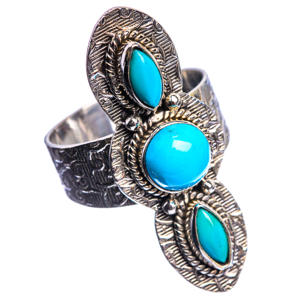 Large Sleeping Beauty Turquoise 925 Sterling Silver Ring Size 9.75