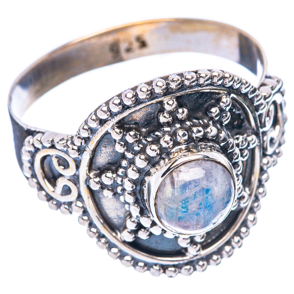 Rainbow Moonstone Ring Size 8 (925 Sterling Silver) R5559