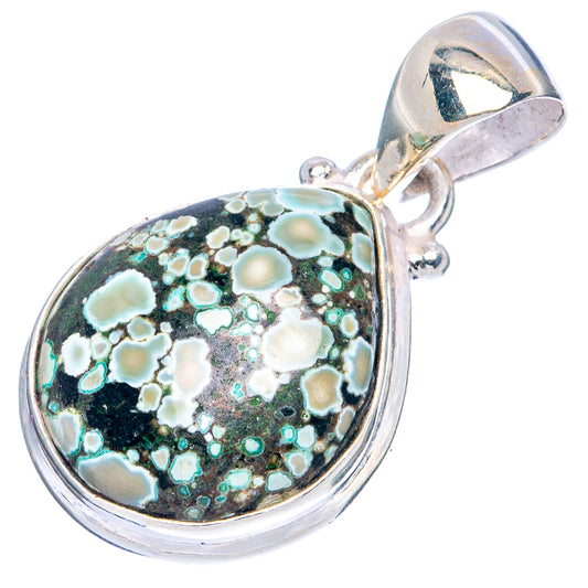 Rare Arizona Spider Web Turquoise Pendant 1 1/8" (925 Sterling Silver) P43313