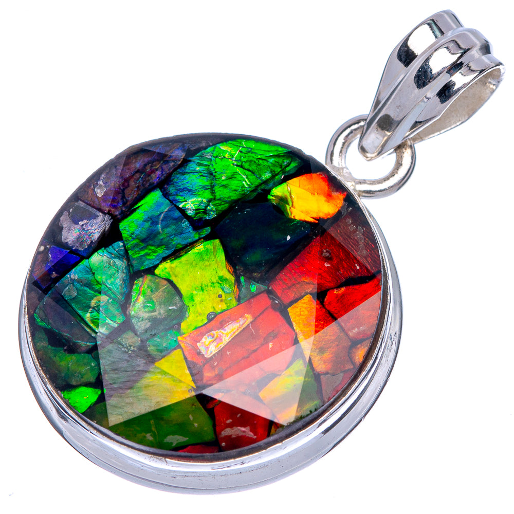 Rare Ammolite Pendant 1 3/8" (925 Sterling Silver) P39950