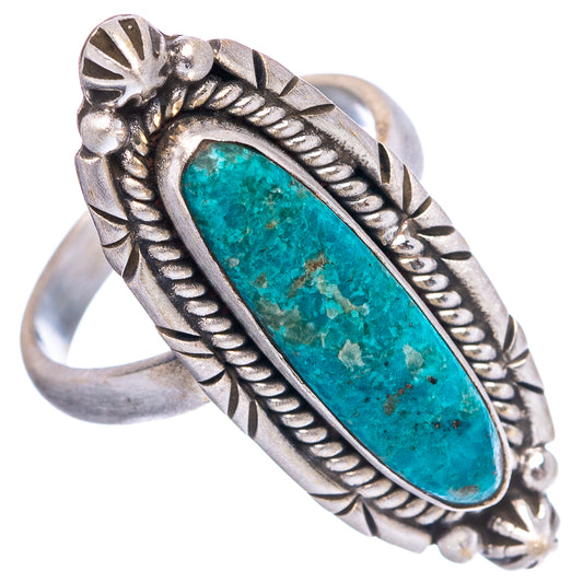 Turquoise oval cabochon sterling silver adjustable ring with leaf and bead accents