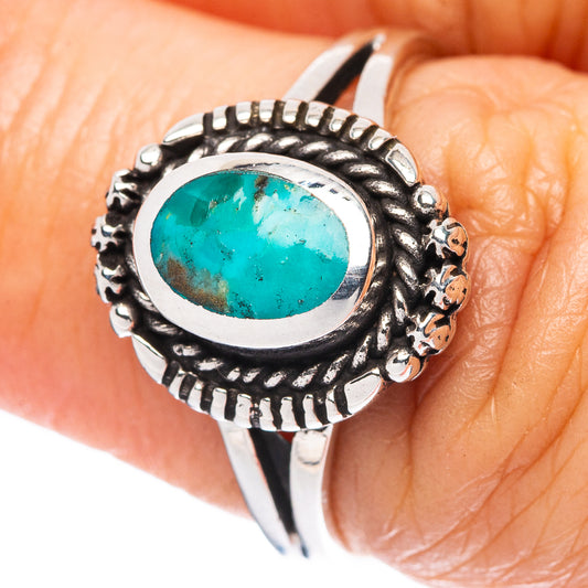 Rare Arizona Turquoise Ring Size 6.5 (925 Sterling Silver) R4552