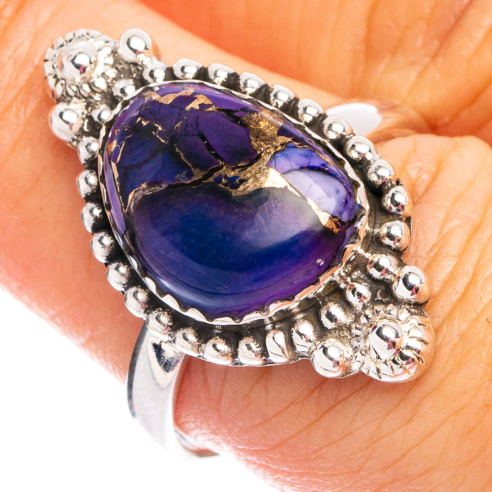 Purple Dahlia Mohave Turquoise Ring Size 8 (.925 Sterling Silver)