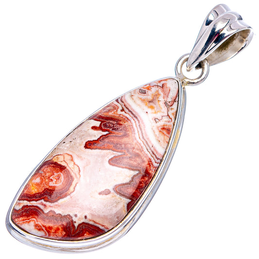 Sterling silver teardrop jasper pendant, red and cream stone with loop bail