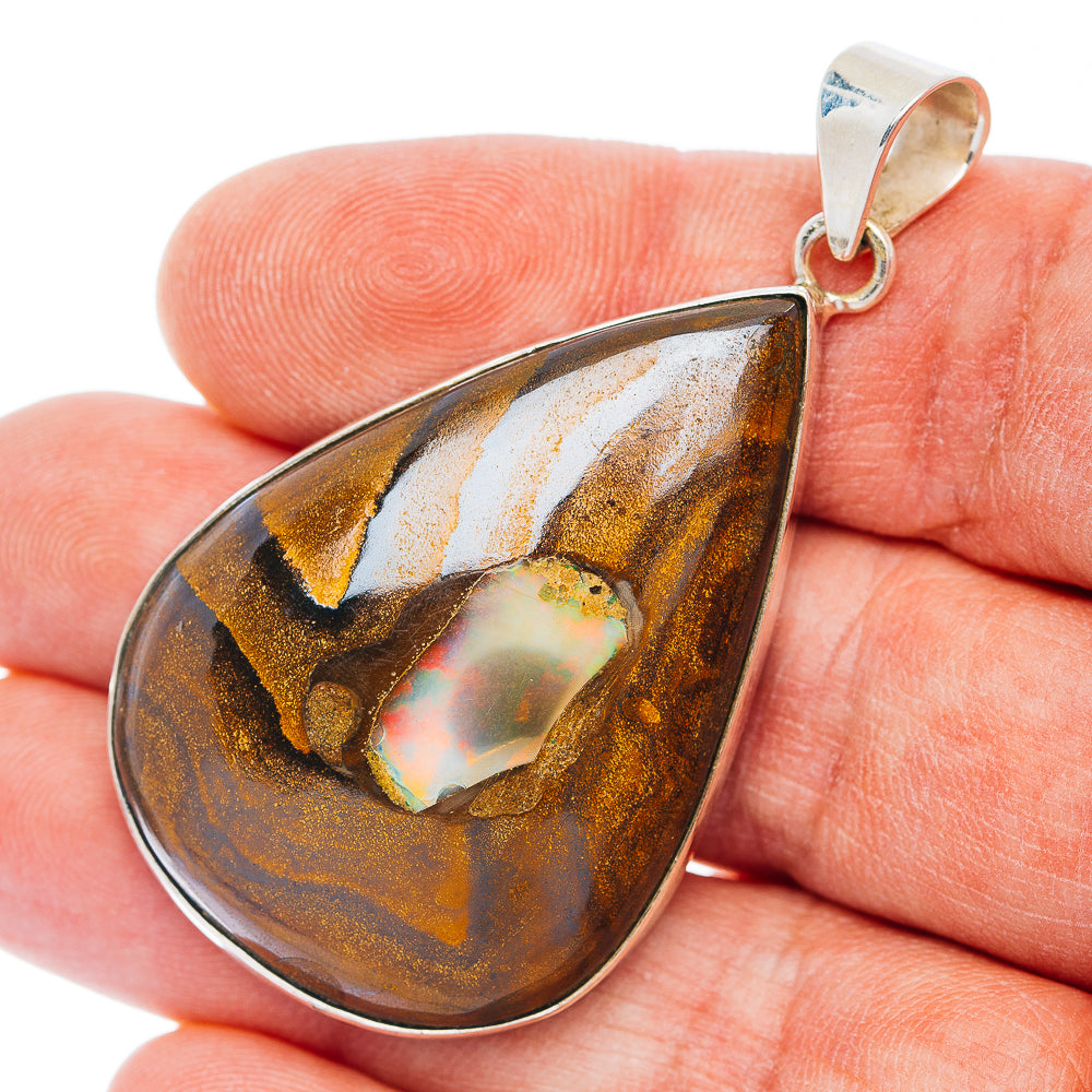 Premium Boulder Opal Pendant 2 1/8" (.925 Sterling Silver)