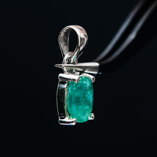 Premium Faceted Zambian Emerald Pendant 3/4" (.925 Sterling Silver)