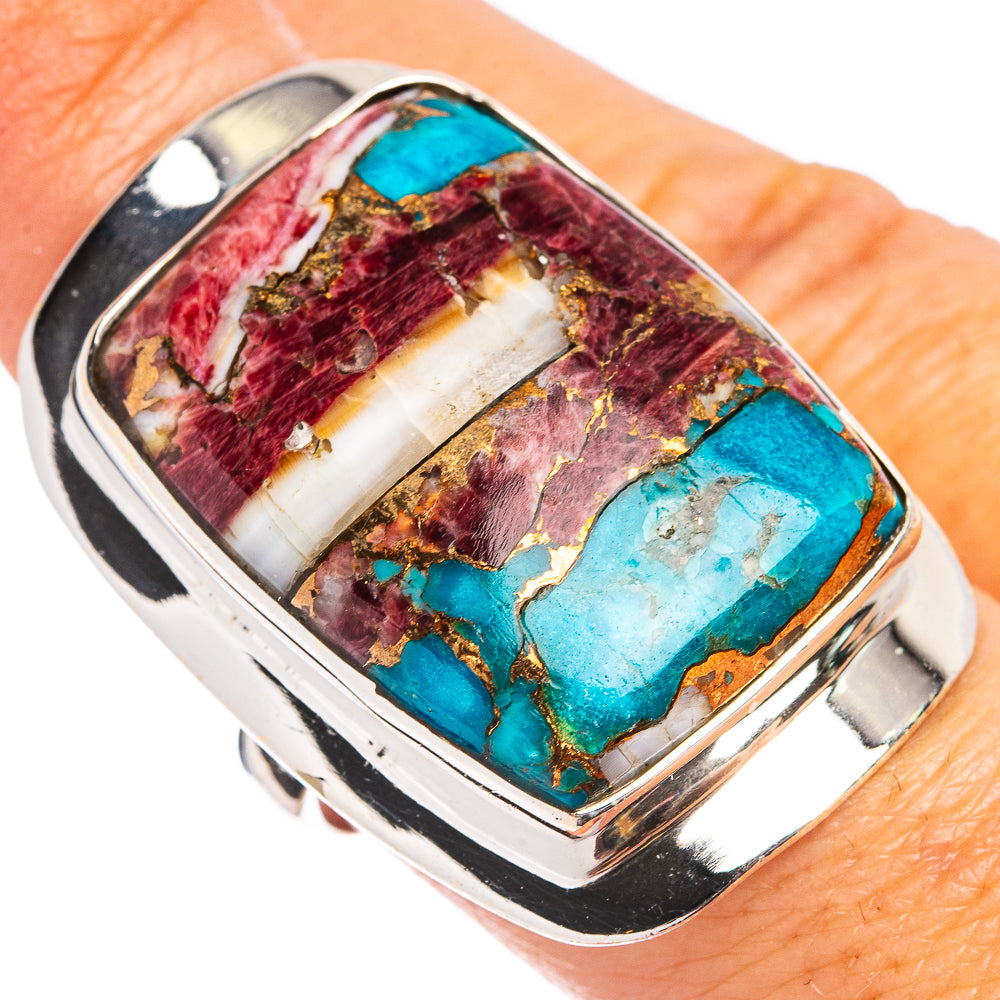 Spiny Oyster Turquoise Ring Size 5.75 (.925 Sterling Silver)