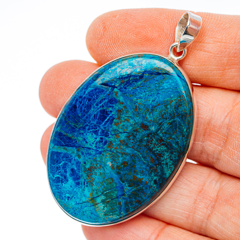Huge Premium Shattuckite Pendant 2 1/4" (.925 Sterling Silver)