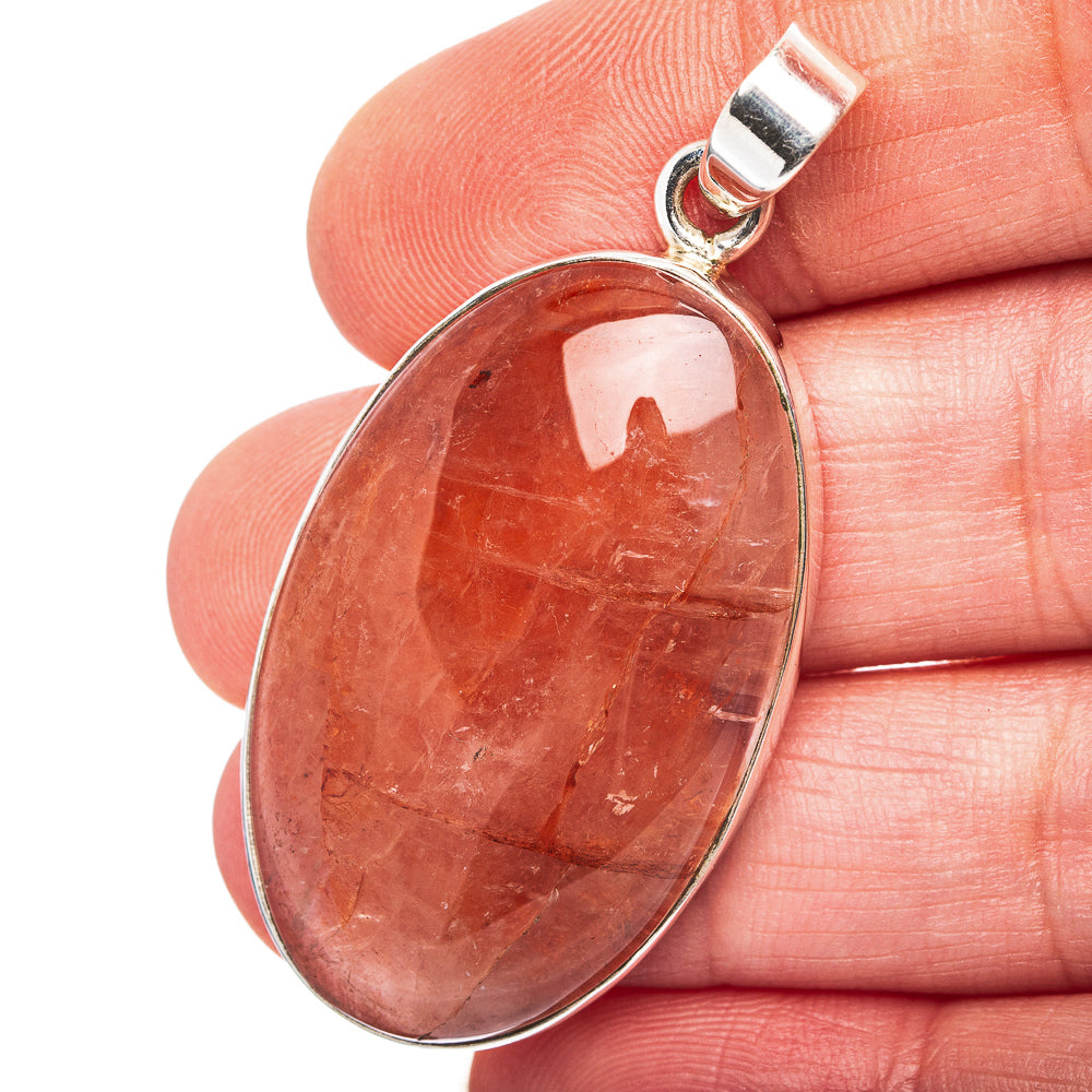 Hematite Quartz Pendant 1 7/8" (.925 Sterling Silver)