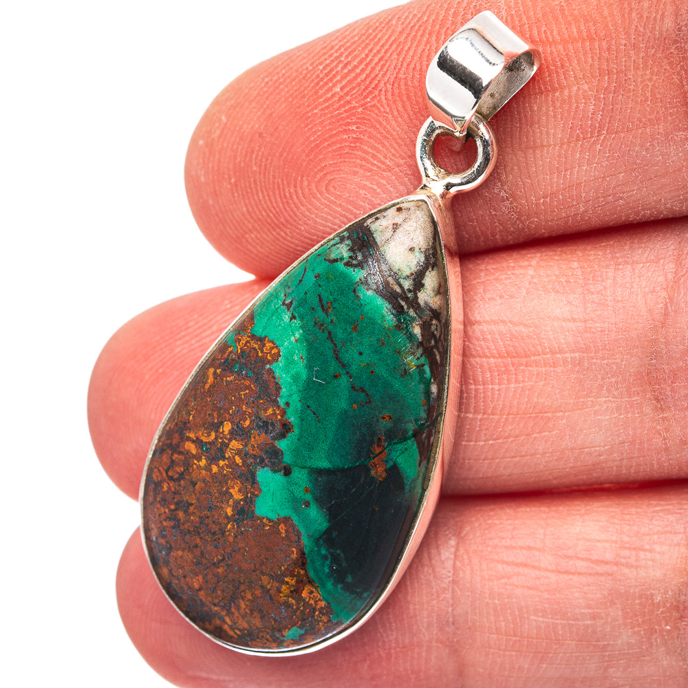 Cuprite Chrysocolla Pendant 1 3/4" (.925 Sterling Silver)