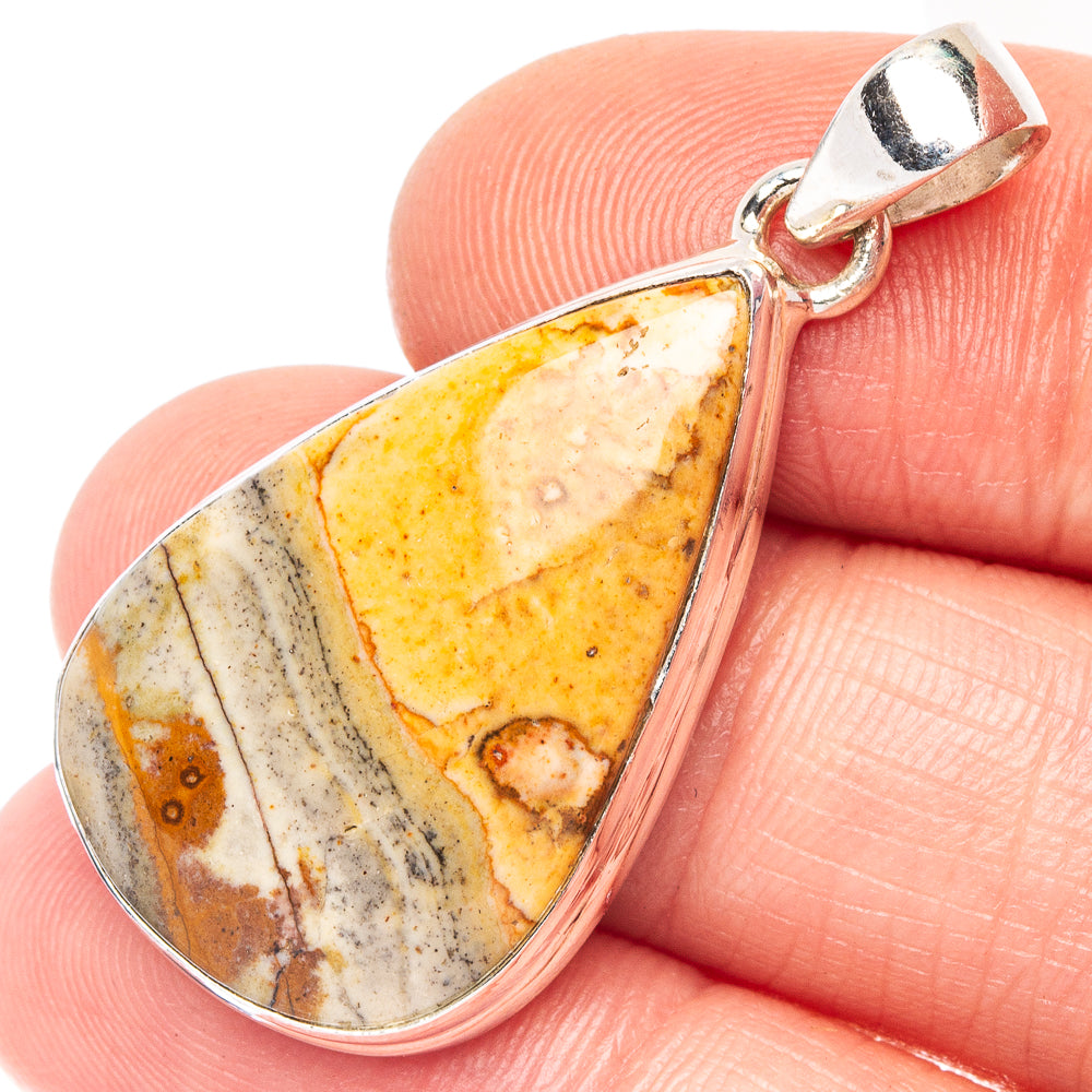 Picture Jasper Pendant 1 1/2" (925 Sterling Silver) P44000