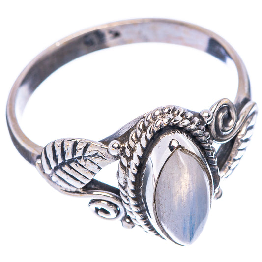 Rainbow Moonstone Leaf 925 Sterling Silver Ring Size 8 (925 Sterling Silver) R5338
