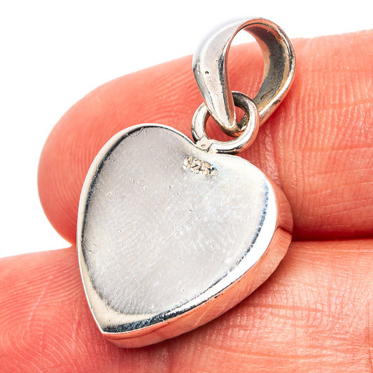 Green Aurora Opal Heart Pendant 1 1/8" (.925 Sterling Silver)