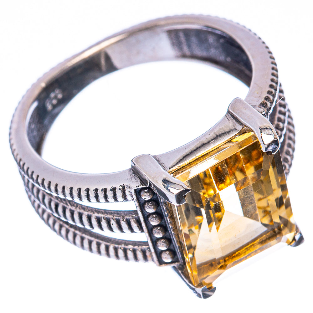 Faceted Citrine Ring Size 7 (925 Sterling Silver) R3111