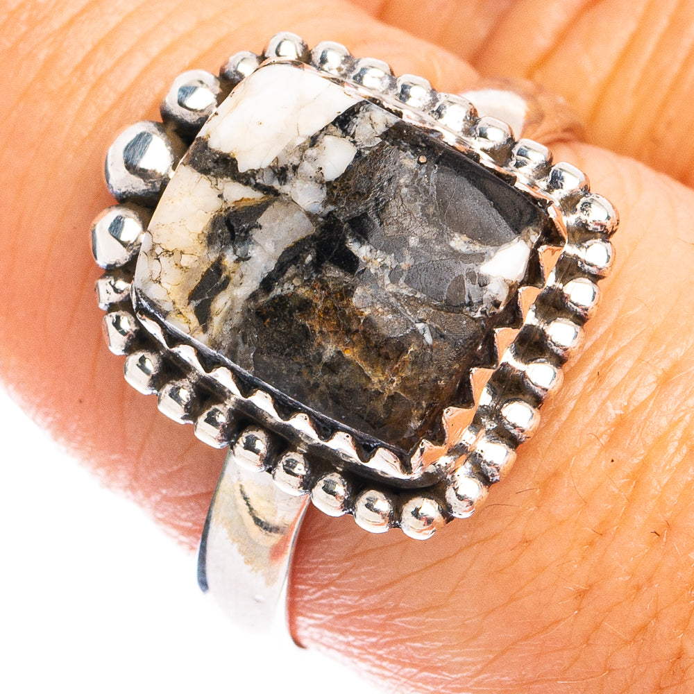 White Buffalo Turquoise Ring Size 8.75 (925 Sterling Silver) R8381