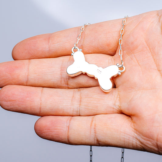 Sterling silver chain necklace with animal-shaped pendant