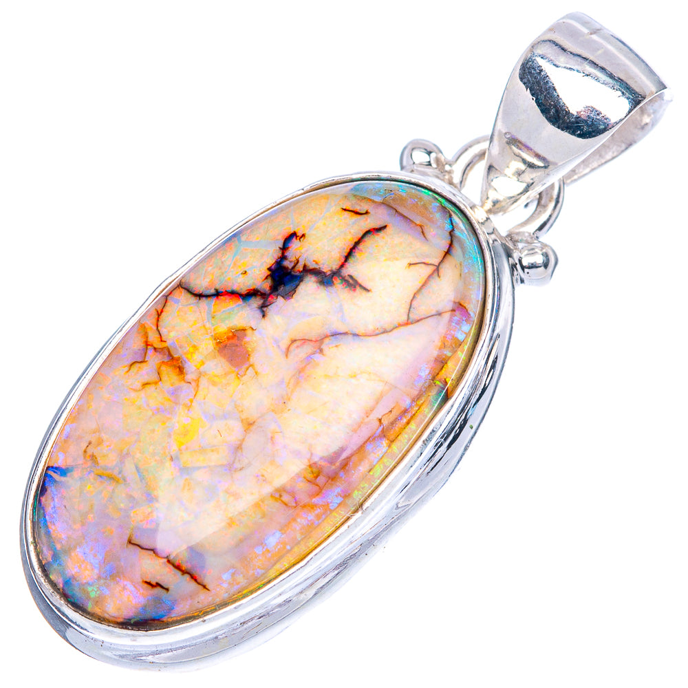 Rare Sterling Opal Pendant 1 1/4" (925 Sterling Silver) P41613