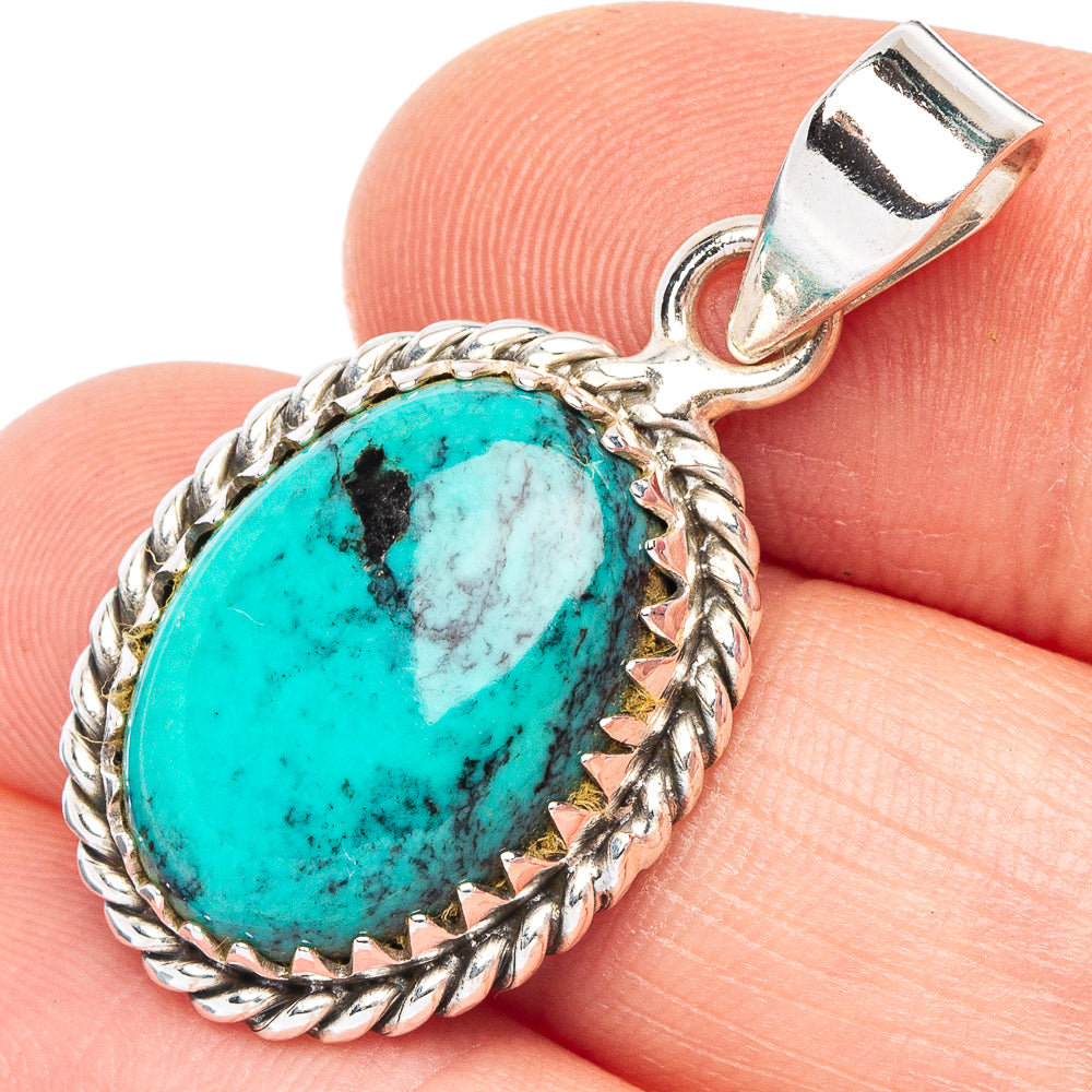 Arizona Turquoise Pendant 1 3/8" (925 Sterling Silver) P43814