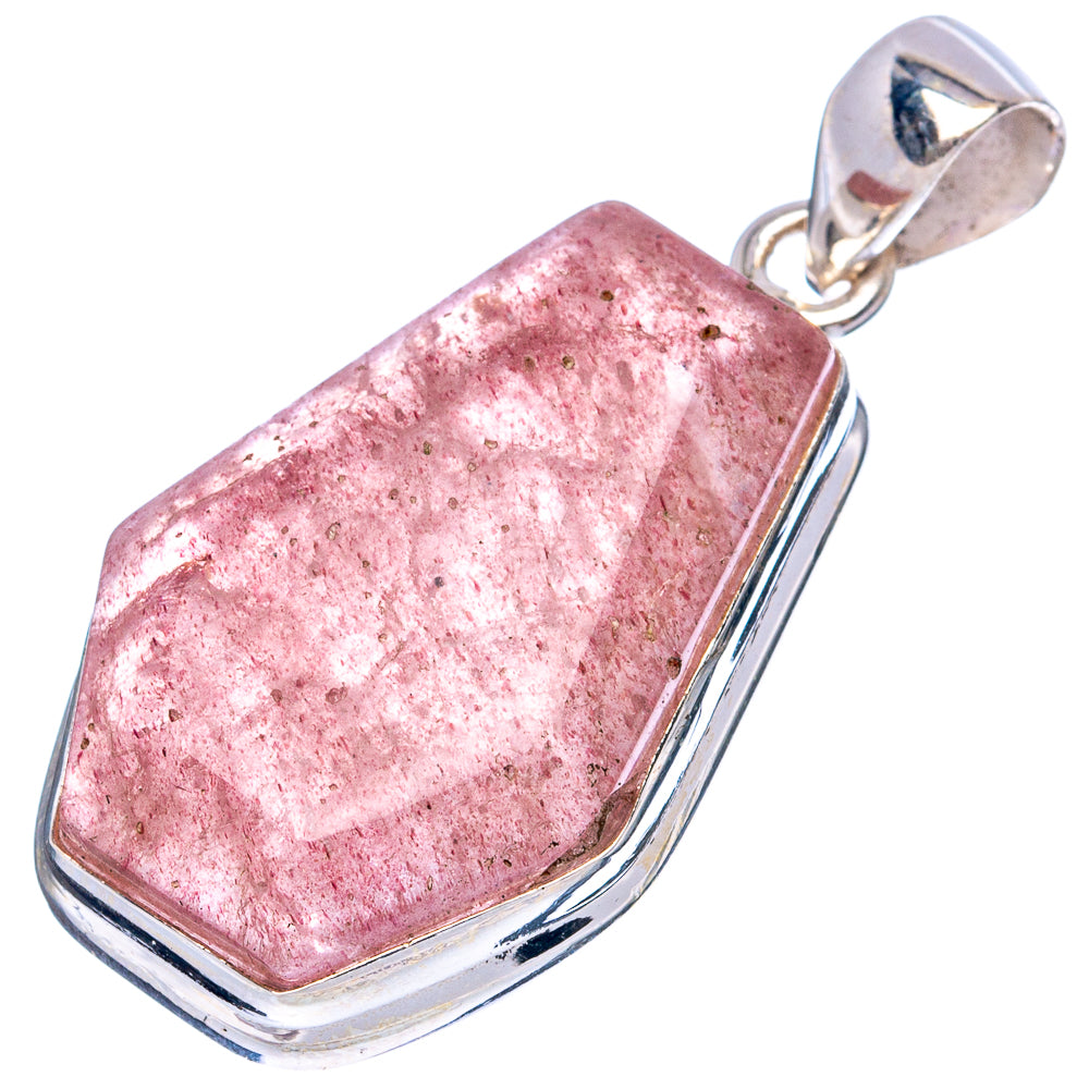 Strawberry Quartz Pendant 1 1/2" (925 Sterling Silver) P43445