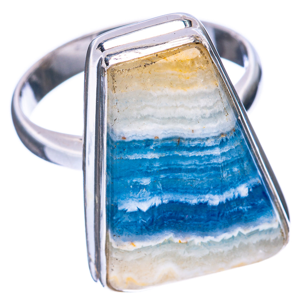 Blue Scheelite Ring Size 8.75 (925 Sterling Silver) R2024